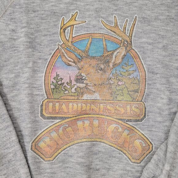 Vintage 90s Hunting Big-Bucks Sweatshirt Women XL 22x22 Boxy - Picture 10 of 11